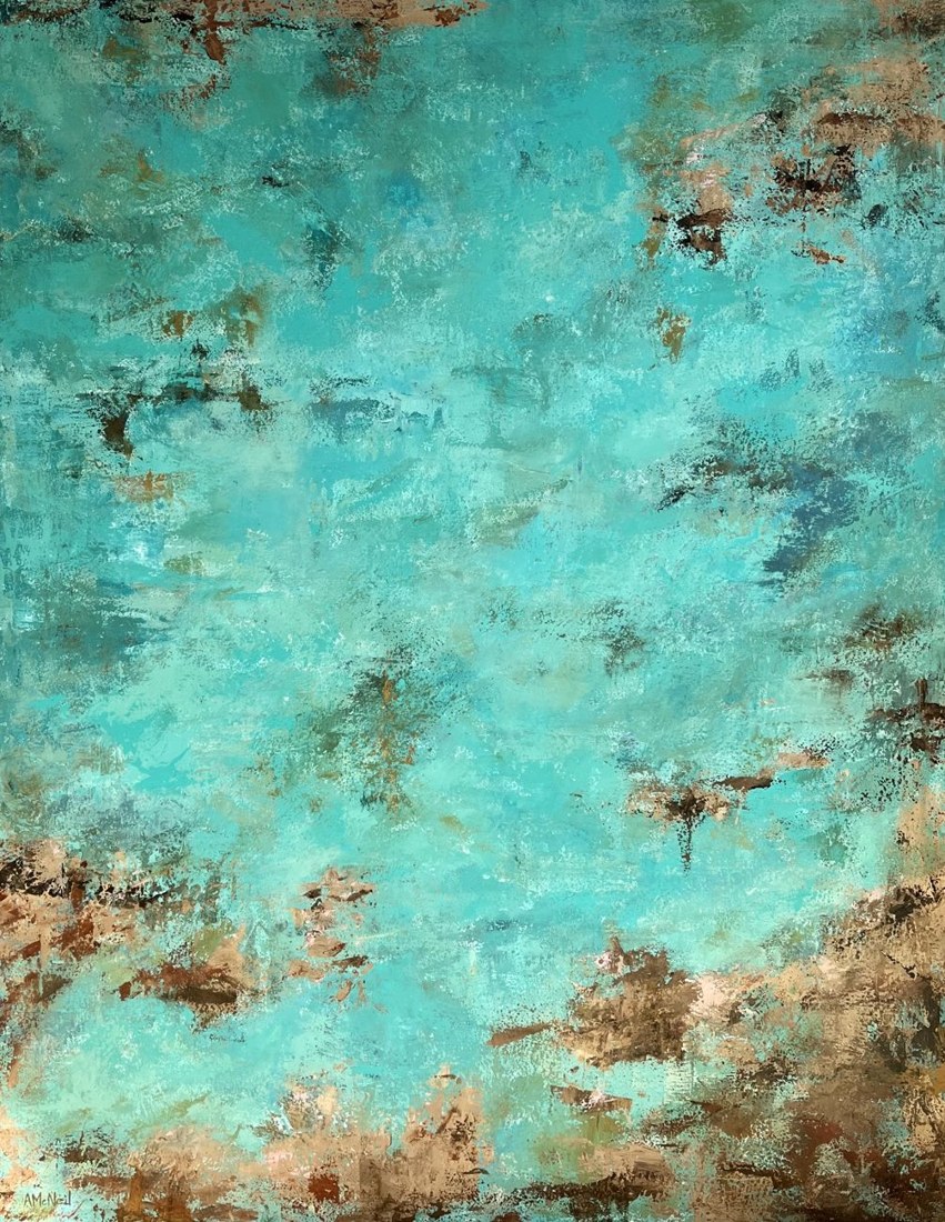 One Last Swim, abstract painting from the Shallows series by Anja McNeil