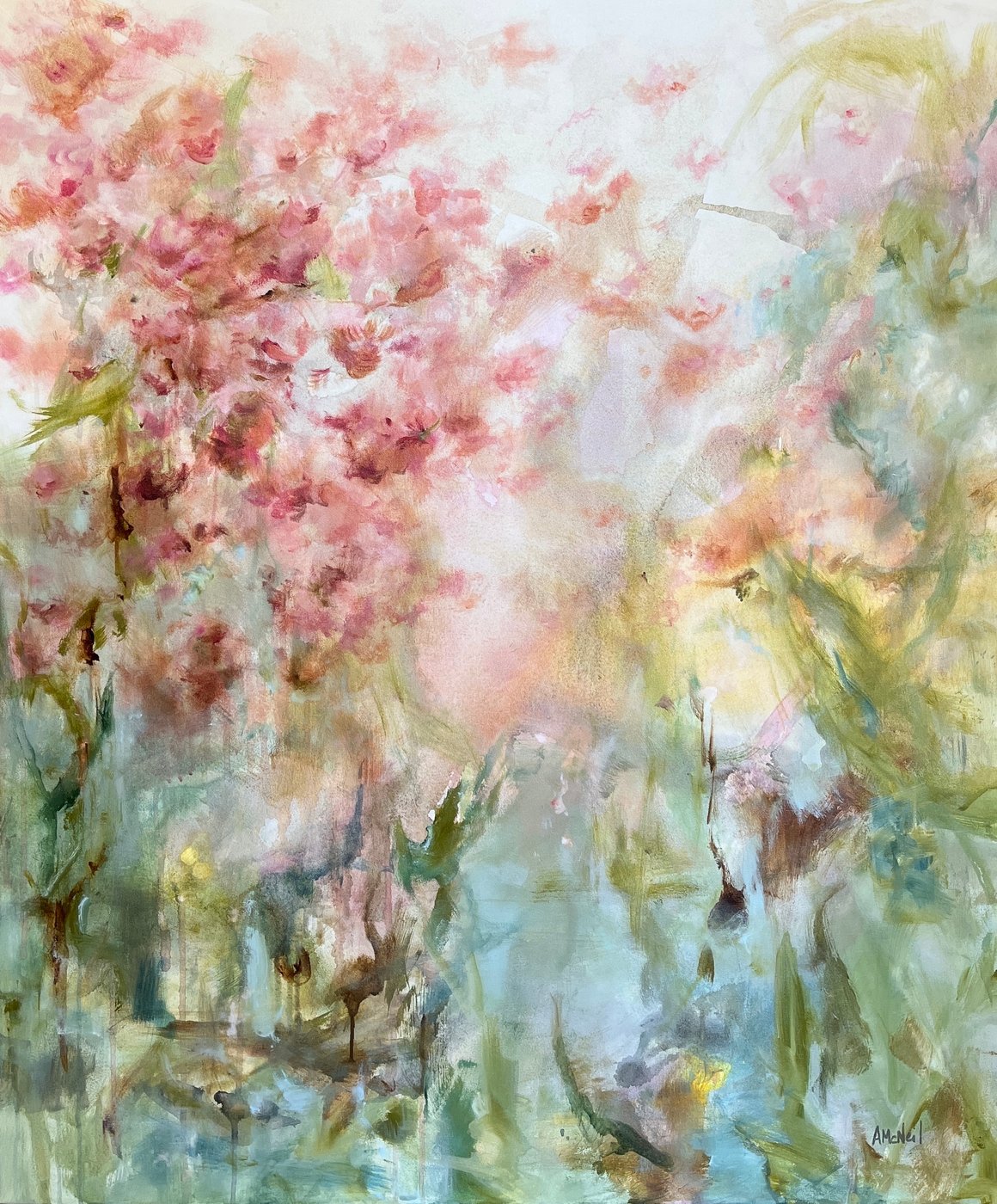 Blush, abstract painting from the Bloom series by Anja McNeil