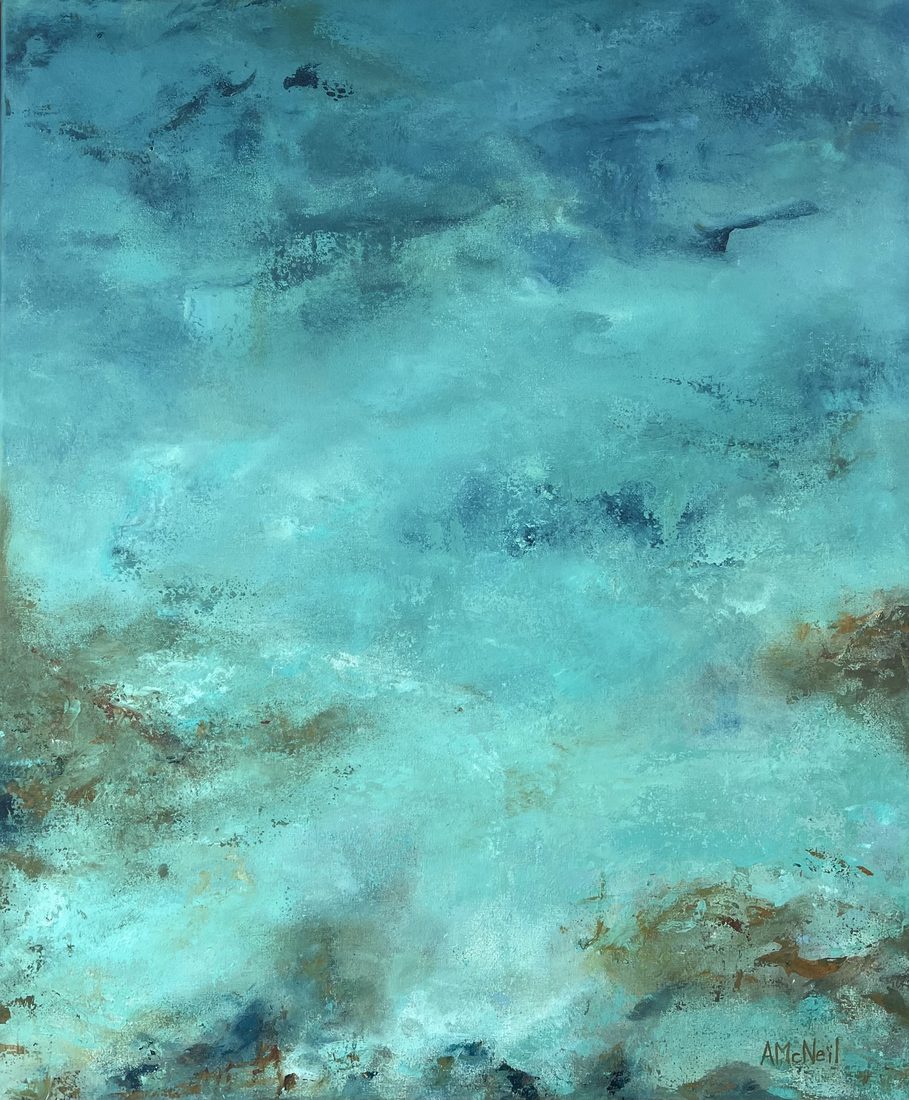 Cala, abstract painting from the Shallows series by Anja McNeil