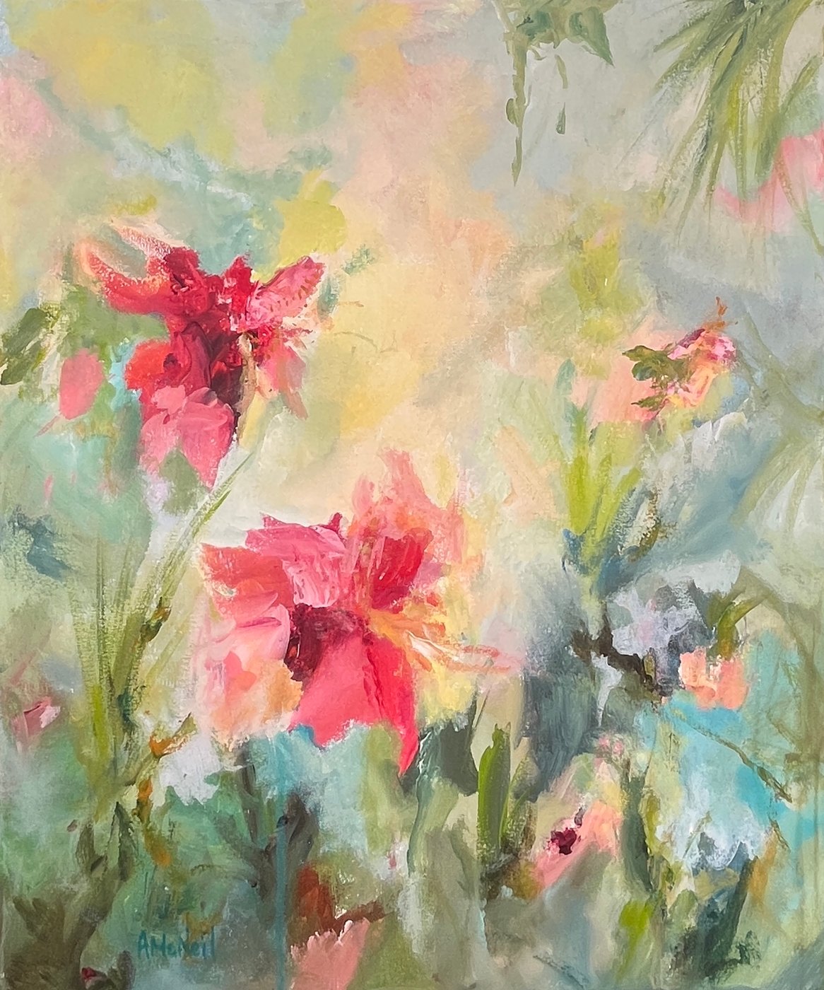 Behind the Gate, abstract painting from the Bloom series by Anja McNeil