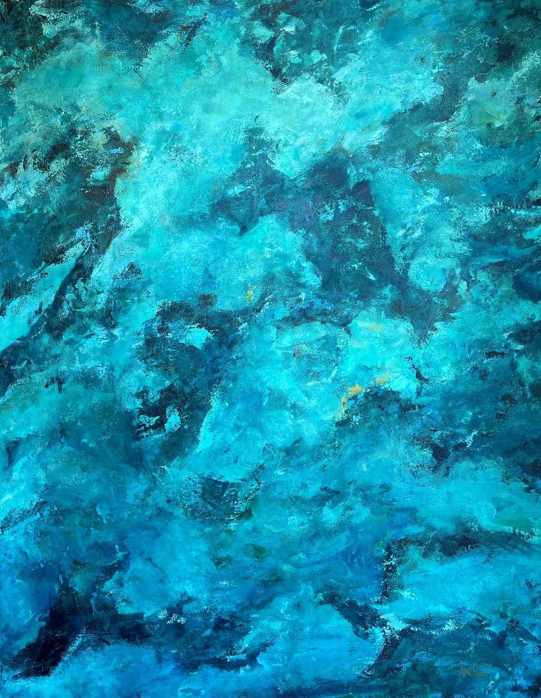 Liquid Light, abstract painting from the Mediterranean Blues series by Anja McNeil