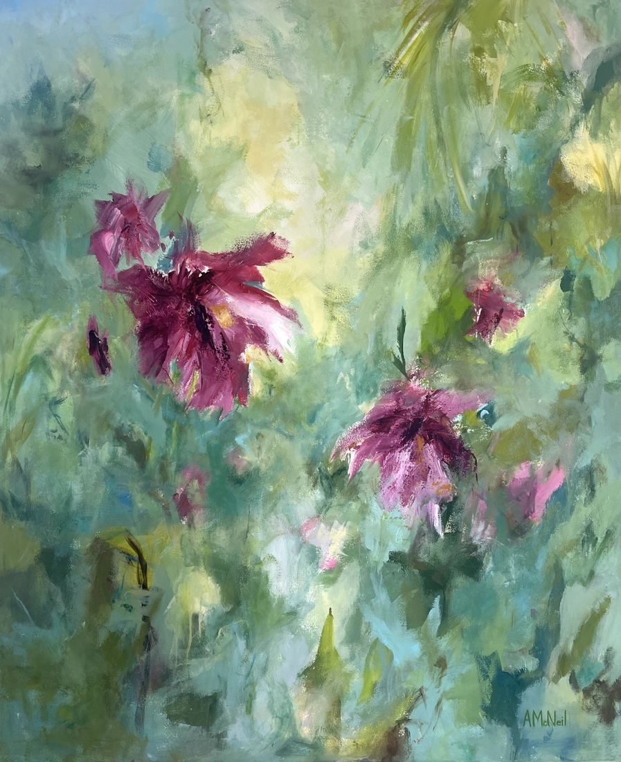 Lush, abstract painting from the Bloom series by Anja McNeil