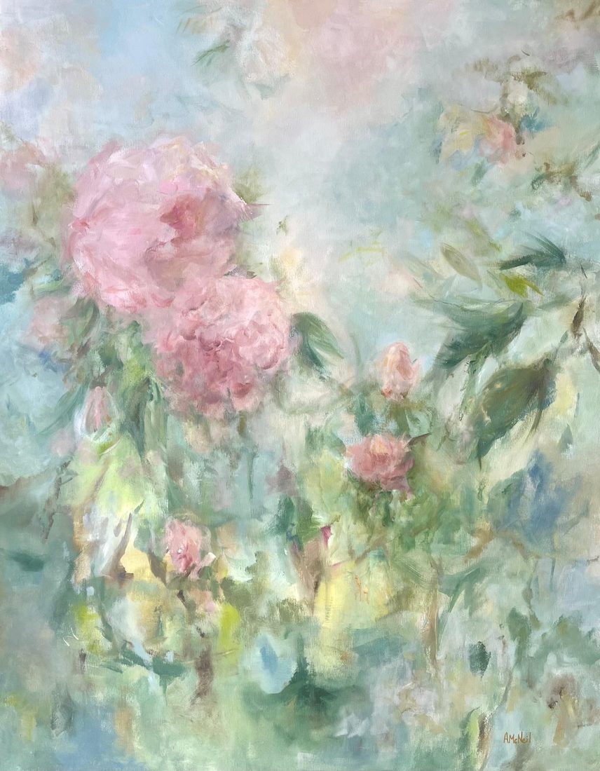 Slow Morning, abstract painting from the Bloom series by Anja McNeil