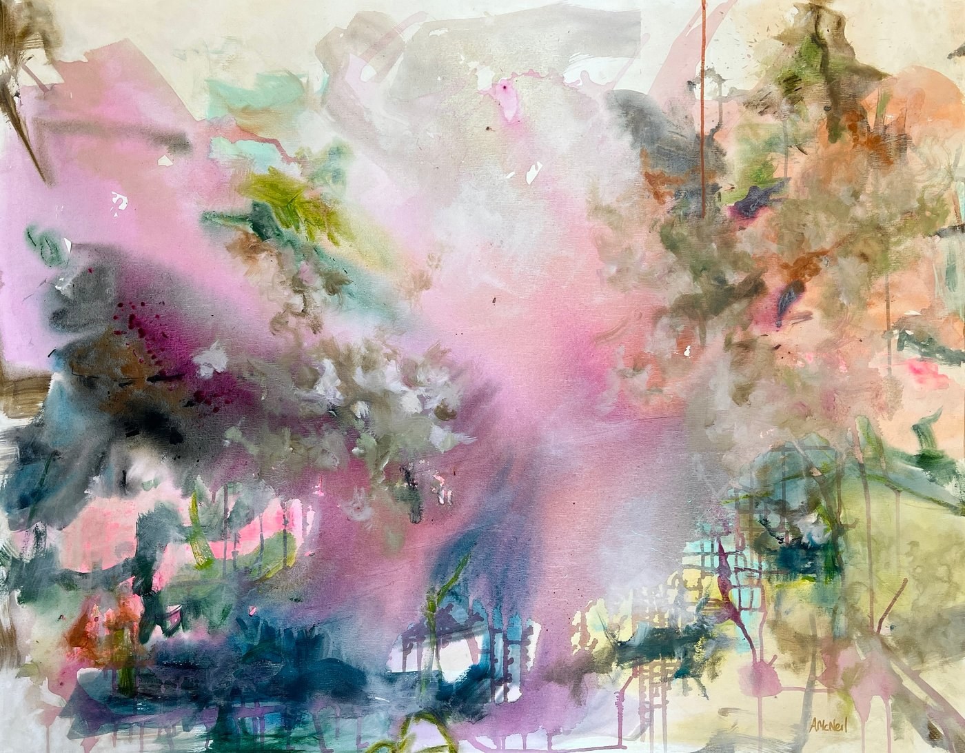 The Best Laid Plans, new abstract painting by Anja McNeil